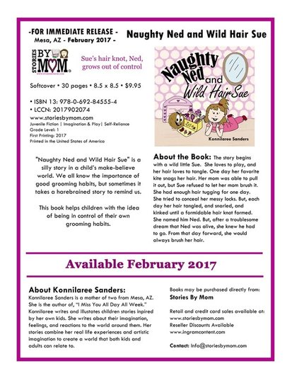 Naughty Ned and Wild Hair Sue Press Release February 2017