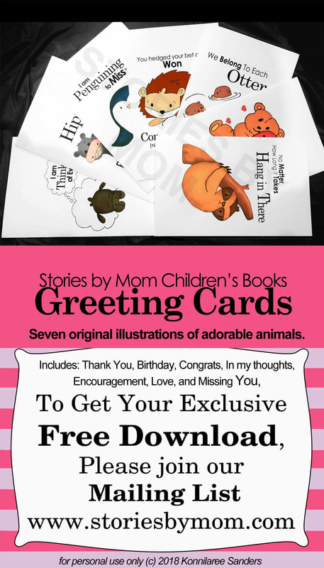 Join the Stories by Mom Children's Book Mailing List to receive this free download of Greeting Cards #greetingcards #cuteanimals #storiesbymom #kidactivity #childrensbooks