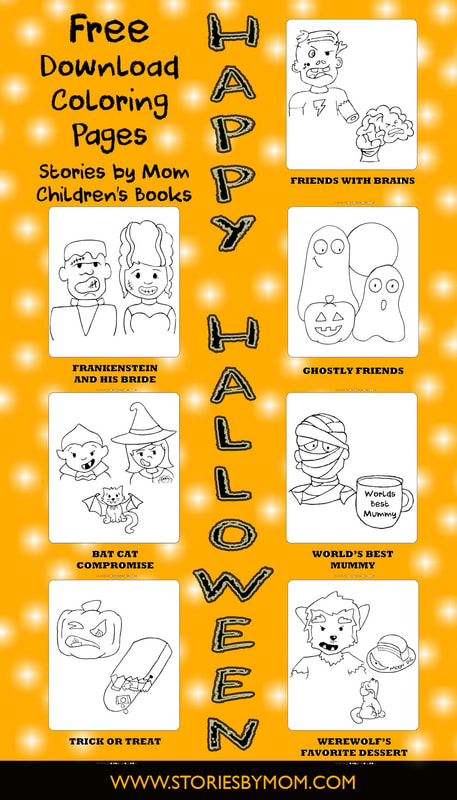 Halloween Coloring Pages Stories By Mom Children's Books